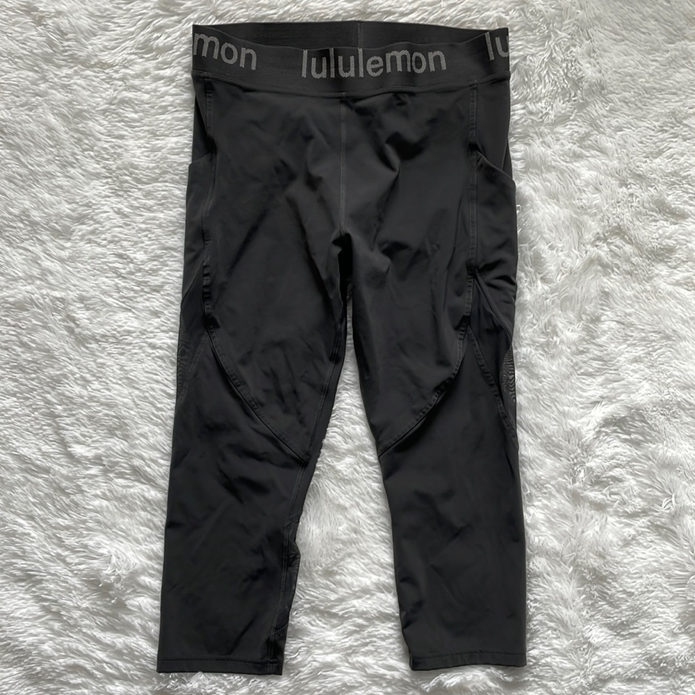 Lululemon Logo Waistband High-Rise Training Crop 21" size 14